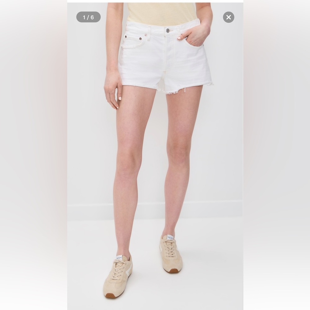 Agolde Parker Vintage Cut off Distressed Jean shorts 28 marshmallow